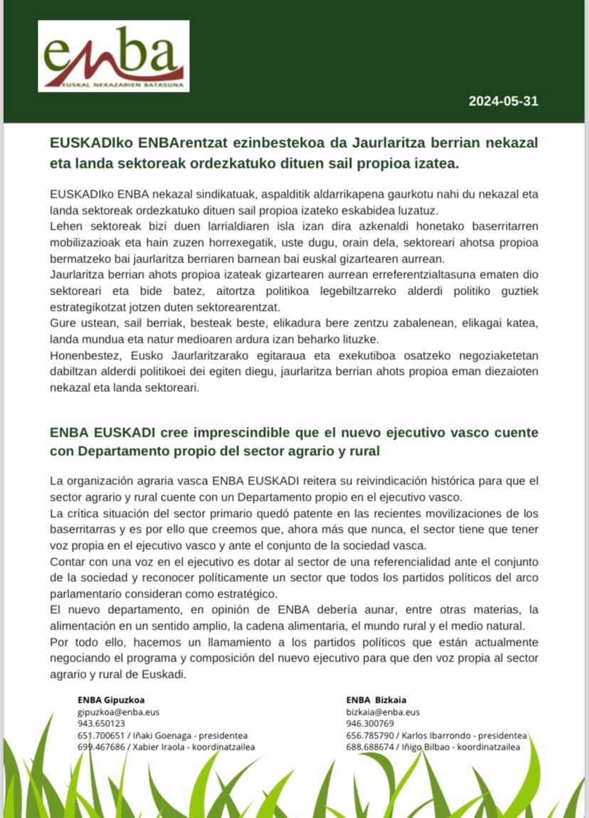 ENBA.Jaurlaritzaberria.Nuevogobiernovasco